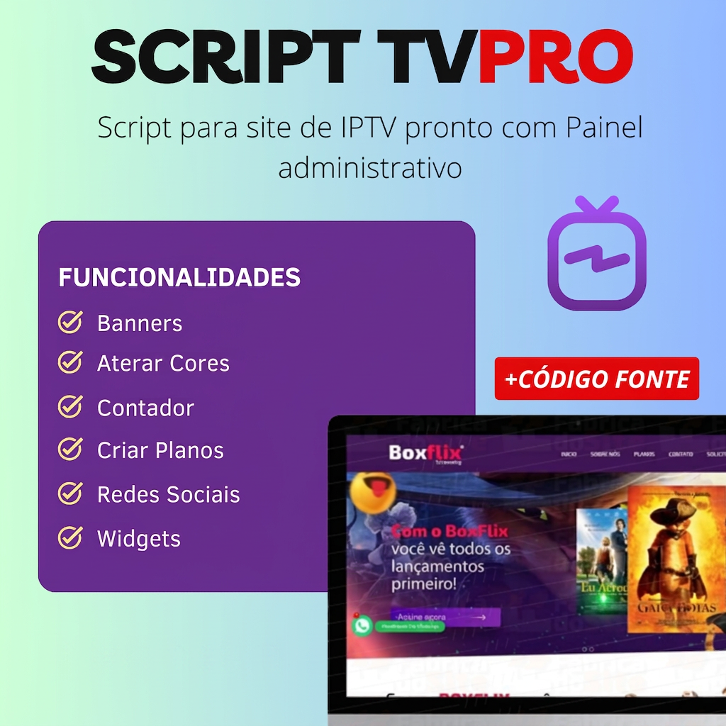Script para Site Pronto de IPTV – TVPRO 1.0