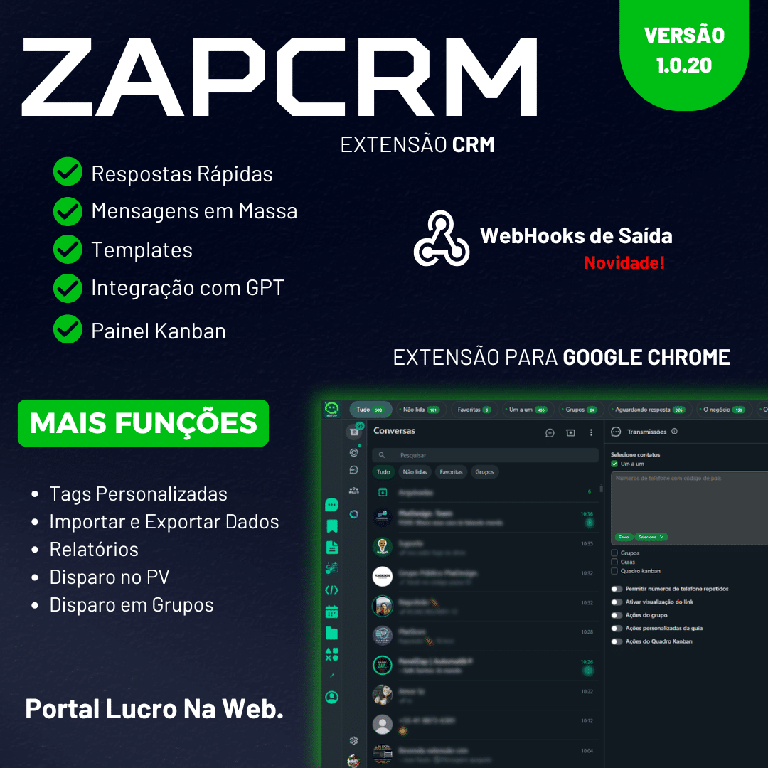 ZAPCRM – Extensão CRM para WhatsApp Web 2025